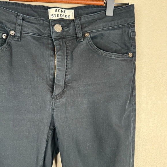 Acne Studios Women's Needle Wet Cash Denim Jeans Black Size 23 - Picture 3 of 15
